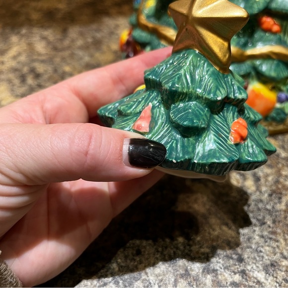 Bella Casa by Ganz Christmas Tree Tea Set Vintage Holidays Colorful Decoration - Picture 10 of 15